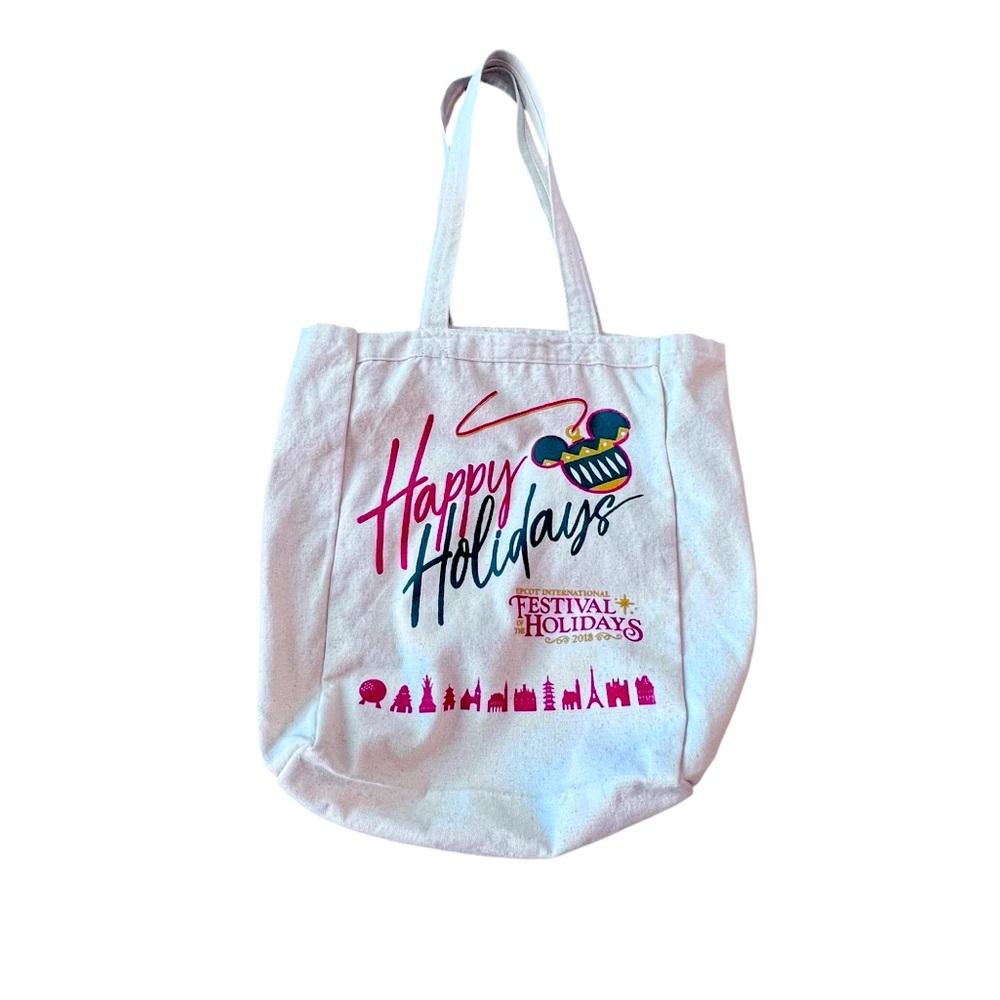 Disney Parks EPCOT International Festival of the Holidays‎ canvas tote bag 2018.